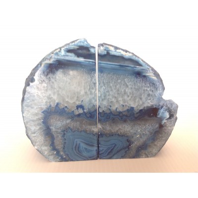 POTTERY BARN BLUE GEODE AGATE BOOKENDS SET OF 2 NEW SOLD OUT AT PB FREE SHIPPING   153131695883